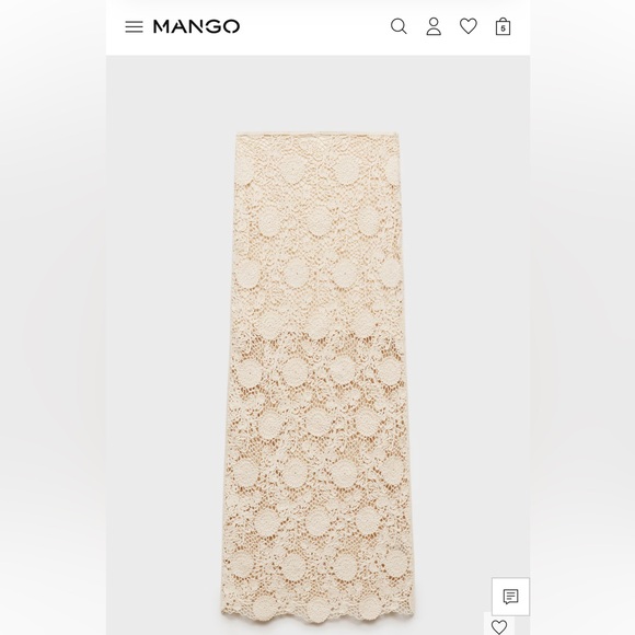 Mango Beige Crochet Midi Skirt - Picture 4 of 6